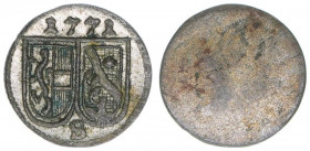 Sigismund III. Graf Schrattenbach 1753-1771
Erzbistum Salzburg. Pfennig, 1771. Salzburg
0,25g
Zöttl 3110, Probszt 2382
vz-