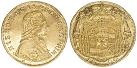 Hieronymus Graf Colloredo 1772-1803
Erzbistum Salzburg. Dukat, 1800. Salzburg
3,47g
Zöttl 3168, Probszt 2414
vz+