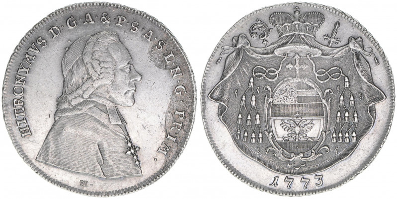 Hieronymus Graf Colloredo 1772-1803
Erzbistum Salzburg. 1/2 Taler, 1773. Salzbur...