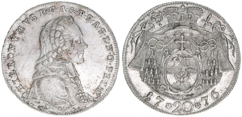 Hieronymus Graf Colloredo 1772-1803
Erzbistum Salzburg. 20 Kreuzer, 1776. Salzbu...