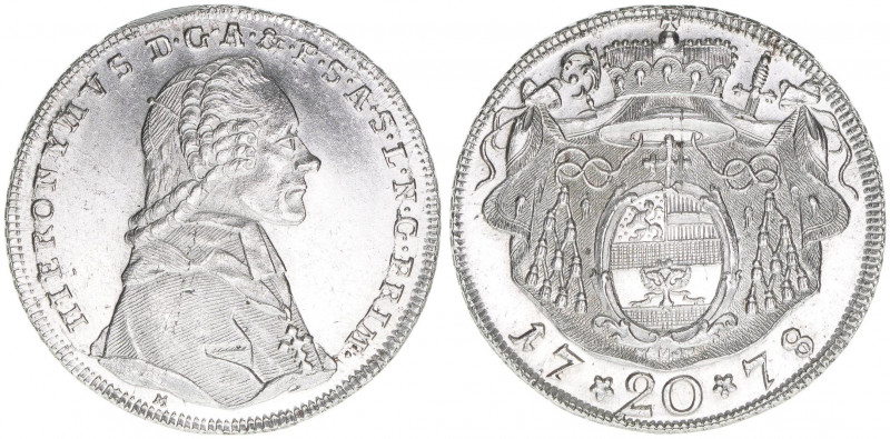 Hieronymus Graf Colloredo 1772-1803
Erzbistum Salzburg. 20 Kreuzer, 1778. Salzbu...