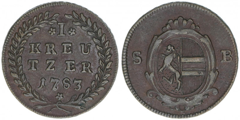 Hieronymus Graf Colloredo 1772-1803
Erzbistum Salzburg. 1 Kreuzer, 1783. Salzbur...