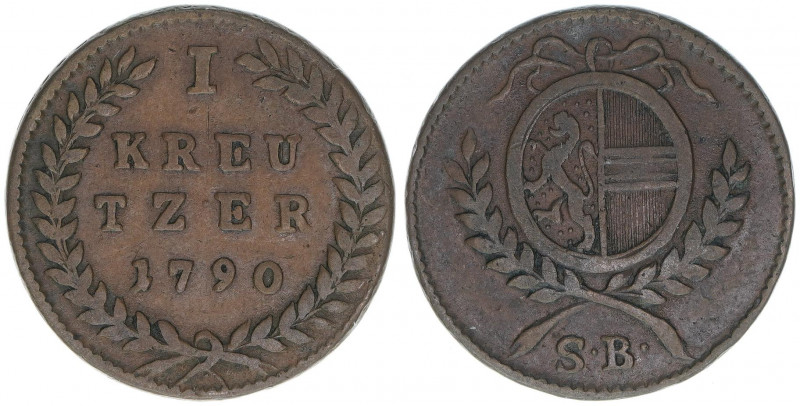 Hieronymus Graf Colloredo 1772-1803
Erzbistum Salzburg. 1 Kreuzer, 1790. Salzbur...