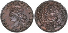 2 Centavos, 1891
Argentinien. 9,95g. Schön 25
ss/vz