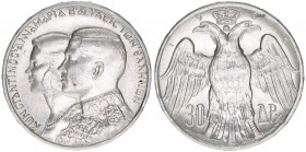 Konstantin II. 1964-1973
Griechenland. 30 Drachmai, 1964. Silber
12,00g
Schön 87
vz