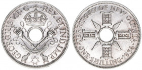 Georg V.
Großbritannien - Mandatsgebiet New Guinea. 1 Shilling, 1936. Silber
5,36g
Schön 9
stfr