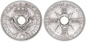 Georg VI.
Großbritannien - Mandatsgebiet New Guinea. 1 Shilling, 1938. Silber
5,34g
Schön 10
stfr