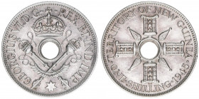 Georg VI.
Großbritannien - Mandatsgebiet New Guinea. 1 Shilling, 1945. Silber
5,34g
Schön 10
stfr