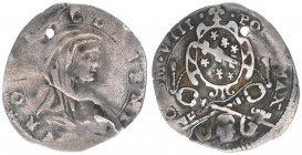 Papst Clemens VIII. 1592-1605
Italien-Kirchenstaat. Mezzo Grosso. sehr selten
Silber
0,63g
gelocht
s/ss