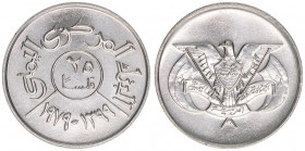 Jemenitische Arabische Republik 1962-1990
Jemen. 25 Fils, 1979. Kupfer-Nickel
3,00g
Schön 129
stfr