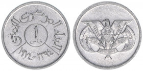 Jemenitische Arabische Republik 1962-1990
Jemen. 1 Fils, 1974. Aluminium
0,60g
Schön 126
stfr