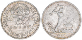 Union der Sozialistischen Sowjetrepubliken 1922-1991
Rußland. 50 Kopeken, 1924. Silber
10,00g
Schön 38
ss/vz