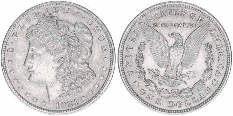 Morgan Dollar
Vereinigte Staaten von Amerika. One Dollar, 1921. 26,77g
Schön 123...