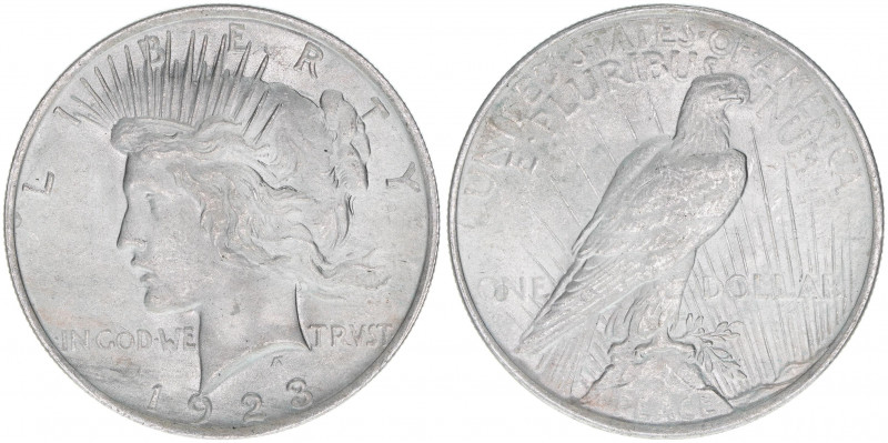 Liberty
Vereinigte Staaten von Amerika. One Dollar, 1923. 26,69g
Schön 137
ss/vz...