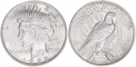 Liberty
Vereinigte Staaten von Amerika. One Dollar, 1928. Silber
26,68g
Schön 137
vz-