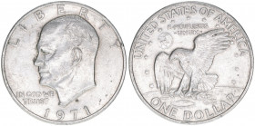 Liberty
Vereinigte Staaten von Amerika. One Dollar, 1971. Silber
24,22g
Schön 137
Rf.
ss