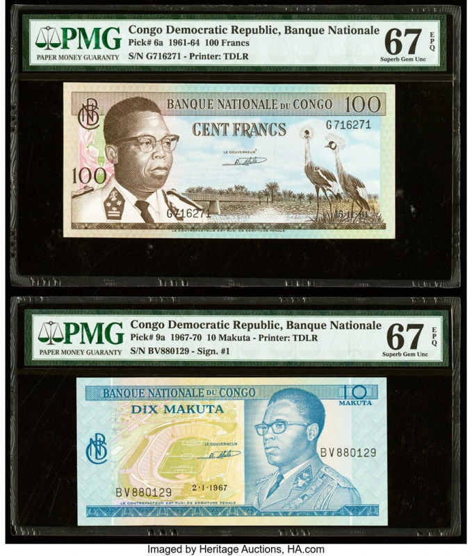 Congo Democratic Republic Banque Nationale du Congo 100 Francs; 10 Makuta 1961-6...