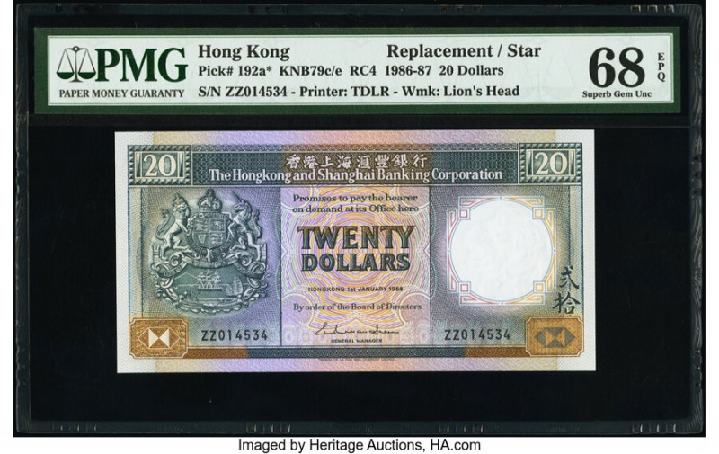 Hong Kong Hongkong & Shanghai Banking Corp. 20 Dollars 1.1.1986 Pick 192a* KNB79...