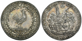 Germany. Henneberg. 1 thaler. 1697. BA. (Km-28). (Dav-7487). Ag. 28,93 g. Development of the mines at Ilmenau. Scarce. This coin is exempt from any ex...