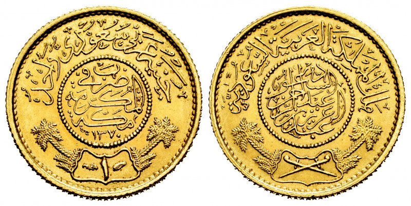 Saudi Arabia. Guinea (40 riyals). 1370 H. (Km-36). Au. 8,00 g. Almost MS. Est......