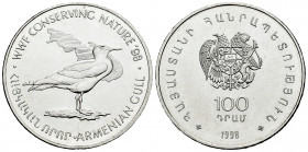 Armenia. 100 dram. 1998. (Km-78). 28,34 g. Mint state. Est...80,00. 

Spanish Description Armenia. 100 dram. 1998. (Km-78). Cu-Ni. 28,34 g. SC. Est....