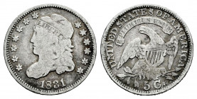 United States. 5 cents. 1831. Philadelphia. (Km-47). Ag. 1,21 g. Choice F. Est...35,00. 

Spanish Description Estados Unidos. 5 cents. 1831. Philade...