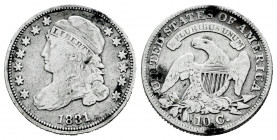United States. 10 cents. 1831. Philadelphia. (Km-48). Ag. 2,57 g. Cleaned. Choice F. Est...35,00. 

Spanish Description Estados Unidos. 10 cents. 18...