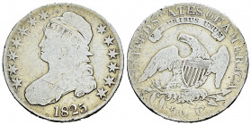 United States. Half dollar. 1823. Philadelphia. (Km-37). Ag. 13,26 g. Cleaned. Removed from Jewelry. Choice F. Est...50,00. 

Spanish Description Es...