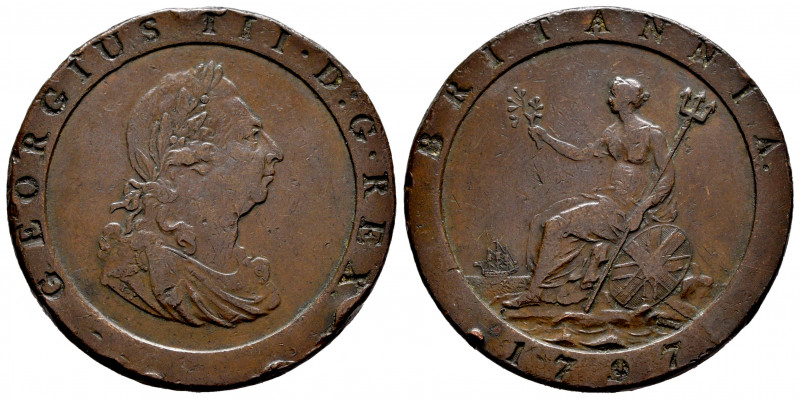 Great Britain. George III. 1 penny. 1797. (Km-618). Ae. 27,94 g. Knocks on edge....