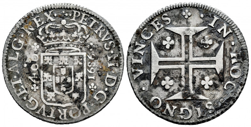 Portugal. D. Pedro II (1683-1706). 400 reis. 1686. (Km-145.2). Ag. 16,29 g. Clea...