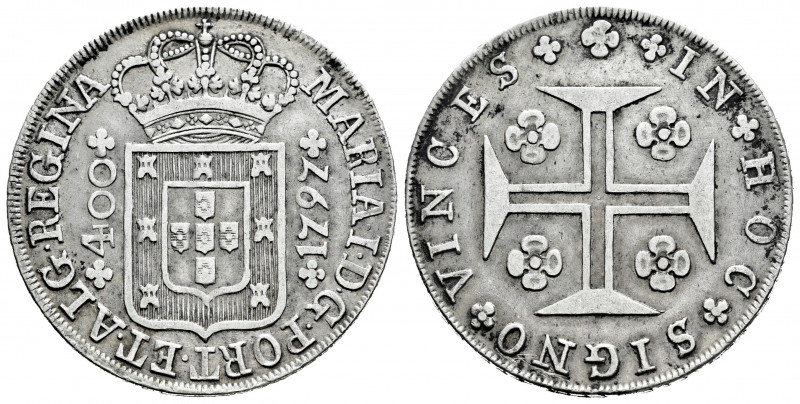 Portugal. Maria I. 400 reis. 1797. (Km-288). Ag. 14,23 g. Choice VF. Est...50,00...