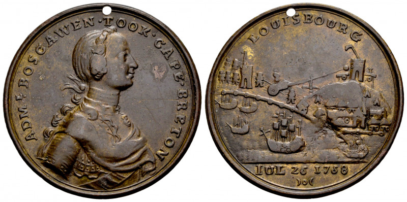 Canada. Admiral Boscawen. Medal. 1758. (Betts-403). Anv.: ADML BOSCAWEN TOOK CAP...