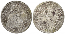 AUSTRIA. Leopoldo I (1657-1705). 3 Kreuzer 1700 CB (Praga). Ag (1,48 g). qSPL