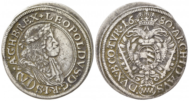 AUSTRIA. Leopoldo I (1657-1705). 6 Kreuzer 1680 Ag (3,17 g). BB