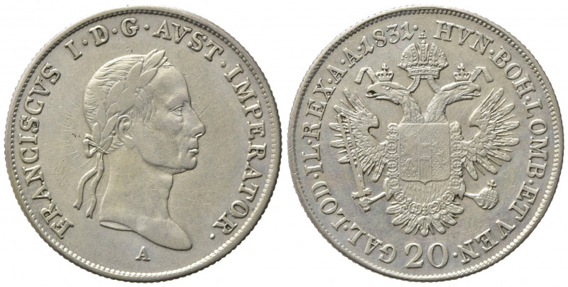 AUSTRIA. Francesco I Imperatore (1806-1835). 20 kreuzer 1831 A. Ag.KM#2147. BB+/...