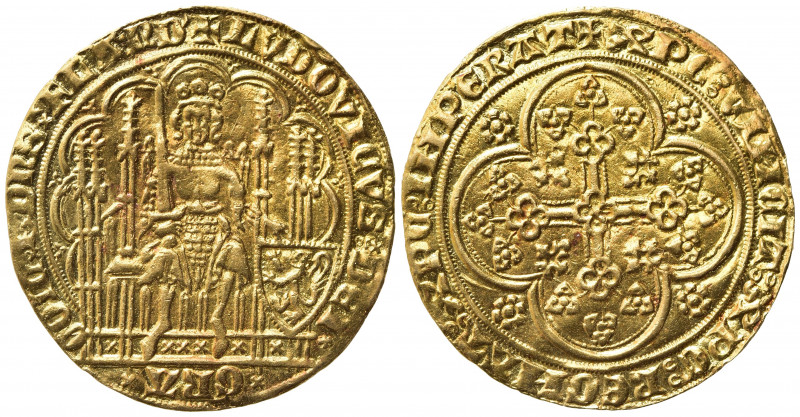 BELGIO. Flandres (Fiandre). Louis de Male (1346-1384). Chaise d'or . Au (5,20 g)...