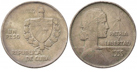 CUBA. 1 Peso 1935. Ag. KM#22. BB+