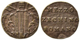 PESI MONETALI. Benedetto XIV (1740-1758) peso monetale del mezzo zecchino romano. AE (1,72 g). SPL