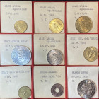 ESTERE. AFRICA. Lotto di 9 monete di area africana con cartellino di vecchia raccolta. Conservazioni varie da SPL a FDC