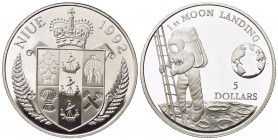 NIUE. 5 Dollars 1992 "Primo uomo sulla luna". KM#68. Proof