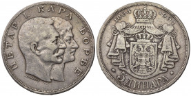 SERBIA. Peter I (1903-1918). 5 dinara 1904. Ag. KM#27. qBB