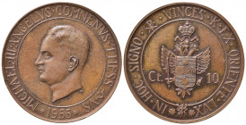 TREBISONDA. Trebizond - Michael III Angelus Comnenus. Fantasy coinage. Struck to commemorate Michael III. AE 10 Centimes, 1955. KMX-1.