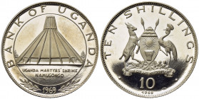 UGANDA. 10 Shillings 1969. Ag. KM#10. Proof