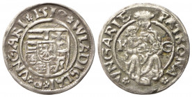 UNGHERIA. Wladislaw II (1490-1516). Denar KG. Ag (0,60 g). BB