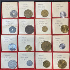 ESTERE. TUNISIA. Lotto di 16 monete con cartellino di vecchia raccolta. Conservazioni varie da MB a FDC