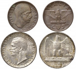 SAVOIA. Regno d'Italia. Lotto di 2 monete. 5 lire 1930 - 5 centesimi 1936. SPL-FDC