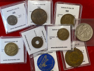 VARIE. Lotto misto di 7 monete (Romania, Jugoslavia, Germania, Palestina) e 2 gettoni (Padova). BB