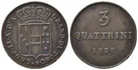 FIRENZE. Granducato di Toscana. Leopoldo II di Lorena (1824-1859). 3 Quattrini 1839. Cu. Gig. 84. Raro. BB+