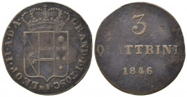 FIRENZE. Granducato di Toscana. Leopoldo II di Lorena (1824-1859). 3 Quattrini 1846. Cu. Gig. 89. Raro. qBB