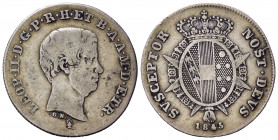 FIRENZE. Granducato di Toscana. Leopoldo II di Lorena (1824-1859). Paolo 1845 Ag (2,62 g). Gig. 51 Raro. MB